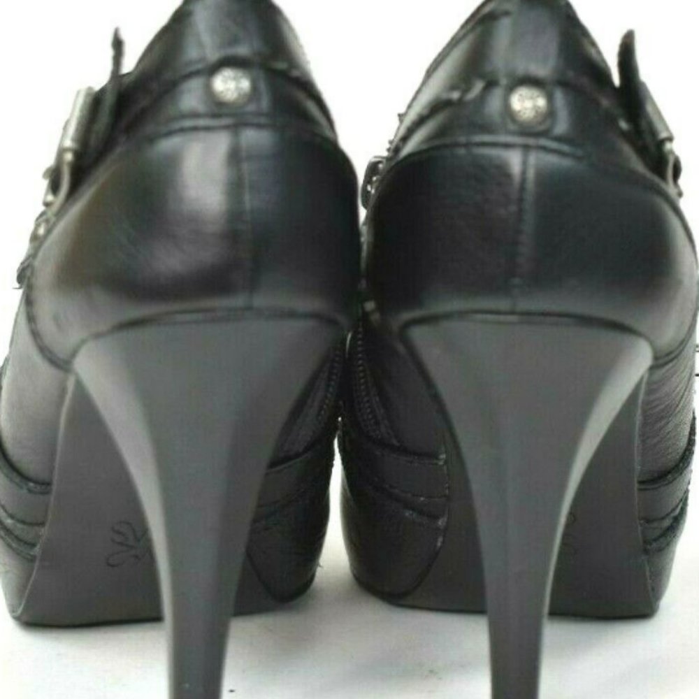 Vera Wang IBIS Black 4" Heels Leather Bootie 9 1/2 M - Picture 9 of 13